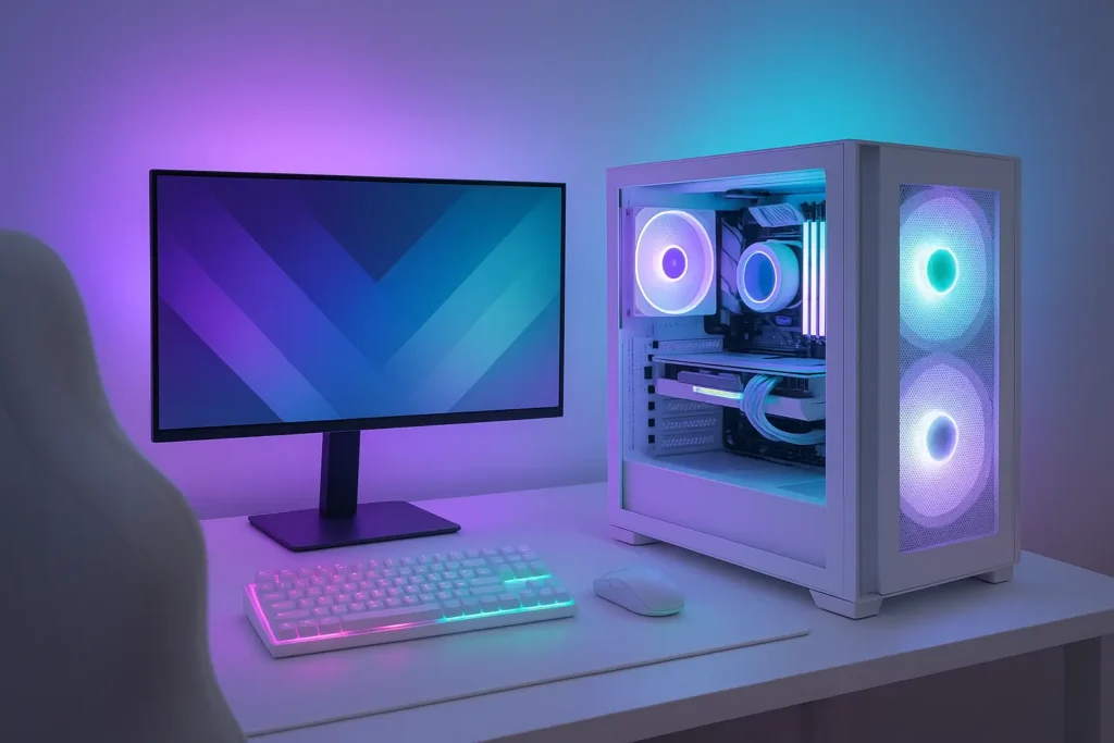 white gaming pc