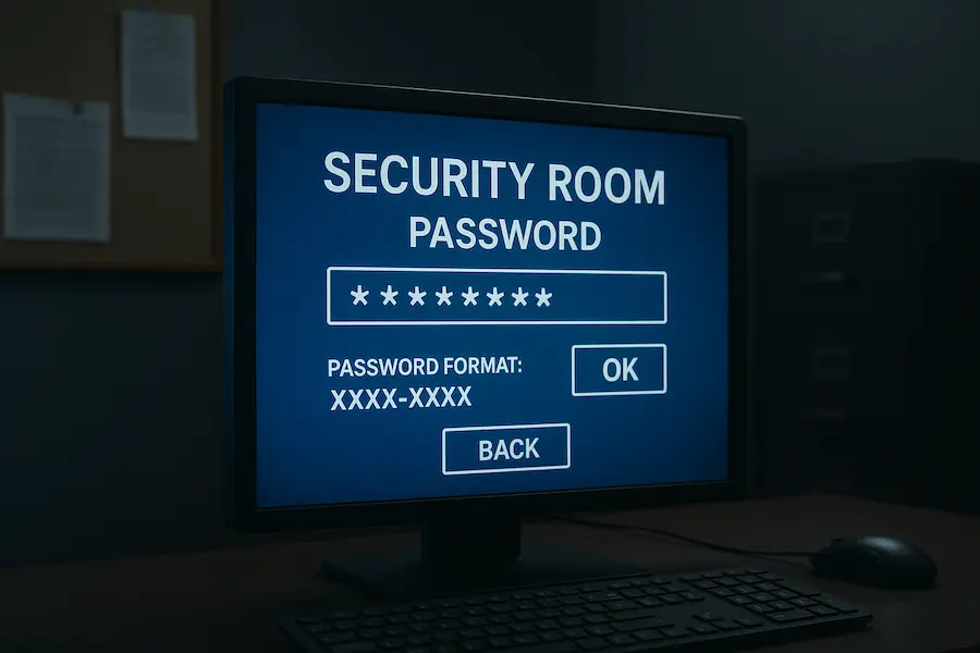 blue prince security room password